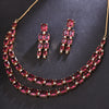 Sukkhi Glorious  Gold Plated CZ Maroon Necklace Set for Women