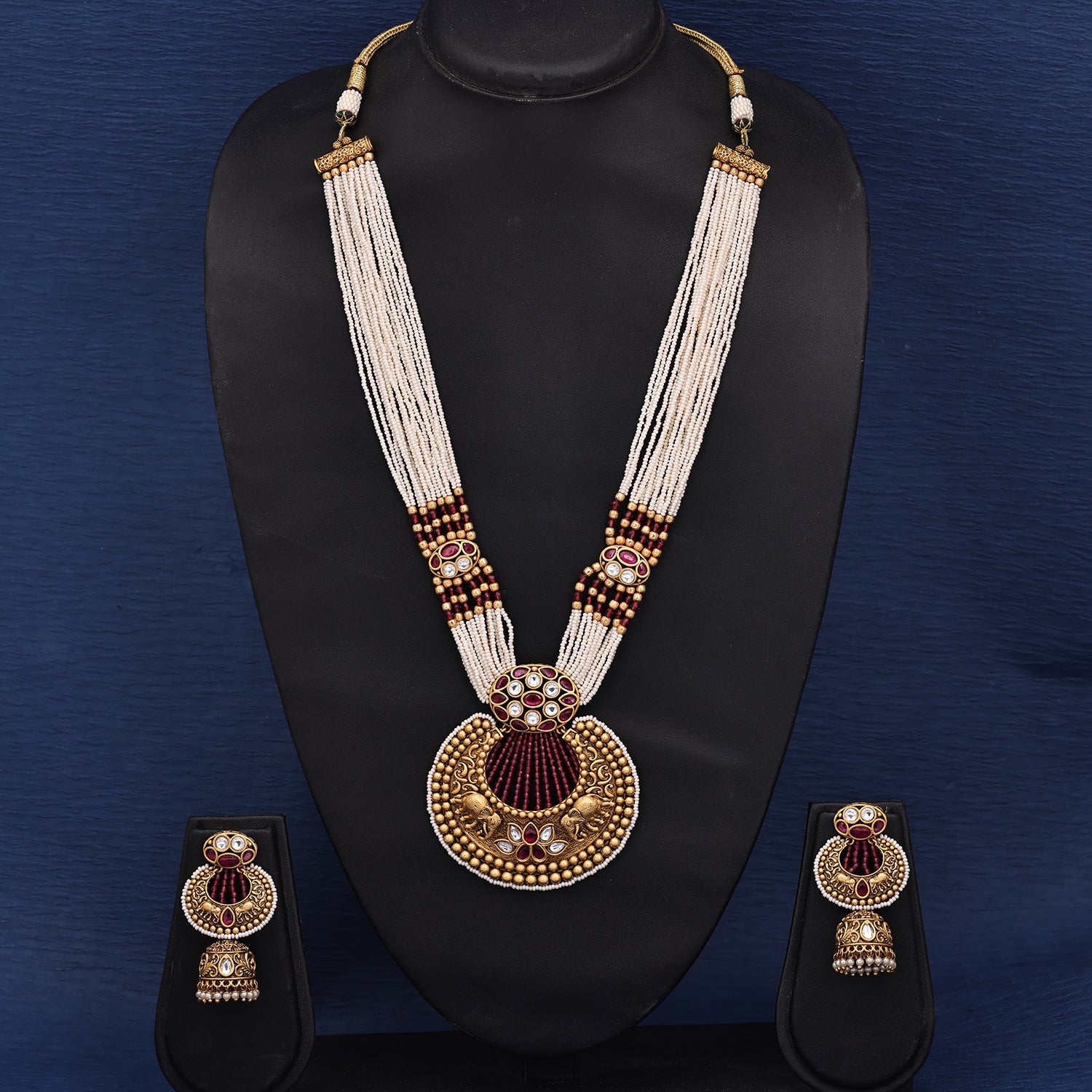 Sukkhi Flamboyant  Gold Plated Kundan & Pearl Golden Necklace Set for Women