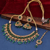 Sukkhi Flashy  Gold Plated Kundan & Pearl Green Necklace Set for Women