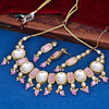 Sukkhi High-Grade  Gold Plated Kundan & Pearl Pink Necklace Set for Women