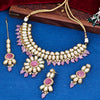 Sukkhi Standard  Gold Plated Kundan & Pearl Pink Necklace Set for Women