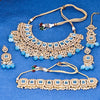 Sukkhi Engrossing  Gold Plated Reverse AD & Pearl Blue Necklace Set for Women