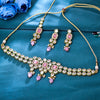 Sukkhi Handsome  Gold Plated CZ & Pearl Pink Necklace Set for Women