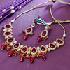 Sukkhi Prettyish Gold Plated Kundan & Pearl Maroon Necklace Set for Women