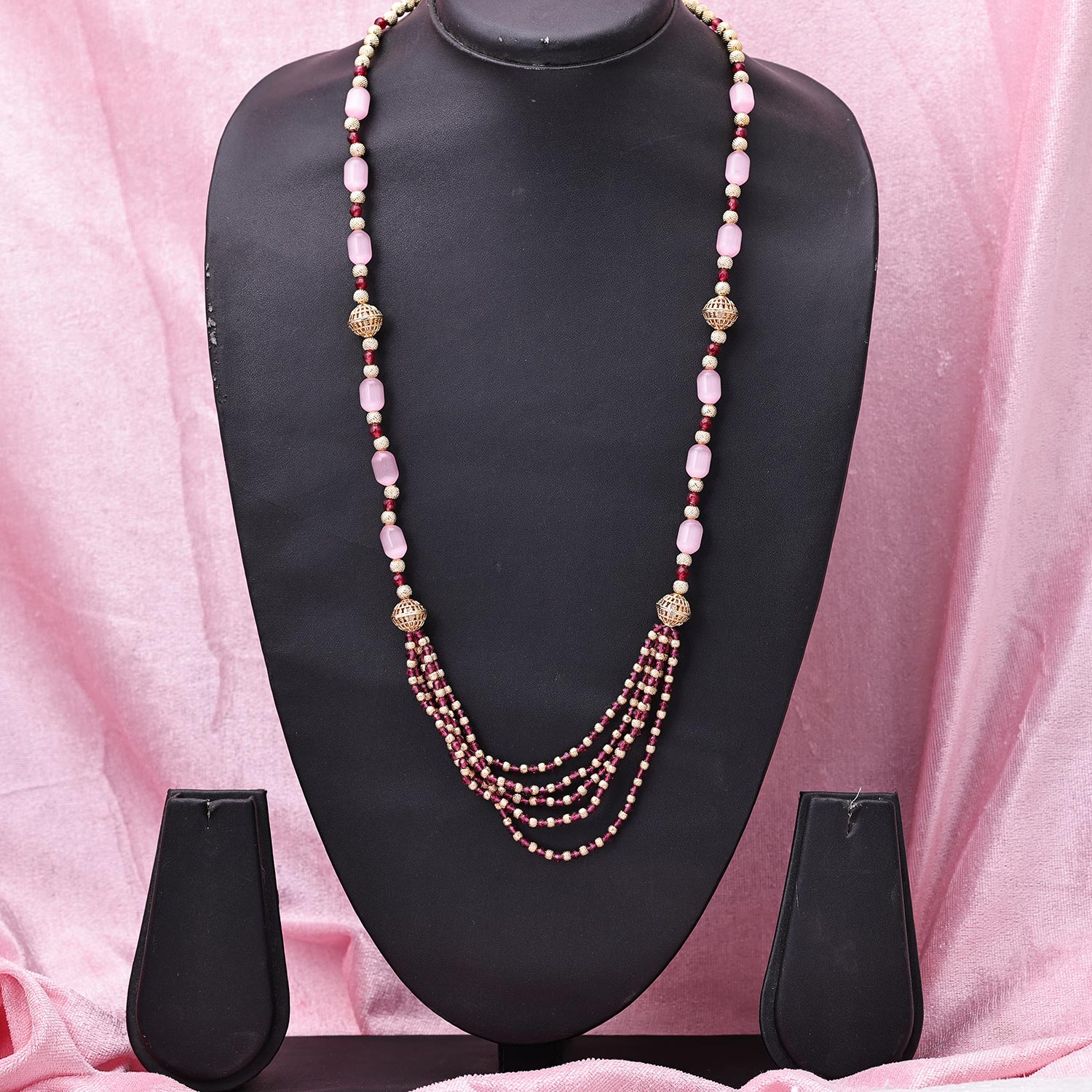 Sukkhi Enthralling  Gold Plated Pearl Pink Necklace Set for Women