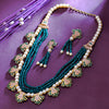 Sukkhi Enticing  Gold Plated Pearl Green Necklace Set for Women