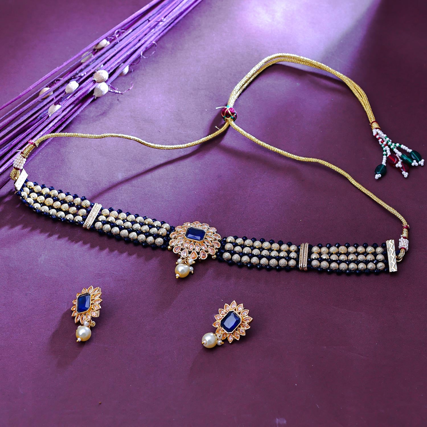 Natural Color Cut Blue Sapphire Beads Necklace – Mangatrai Gems & Jewels  Pvt Ltd