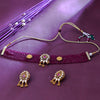 Sukkhi Pleasant  Gold Plated Pearl Maroon Necklace Set for Women