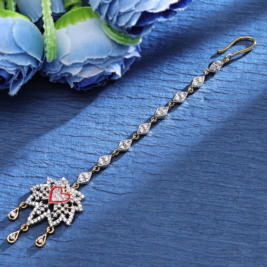 Sukkhi Pulchritudinous  Gold Plated CZ Golden Maangtikka for Women