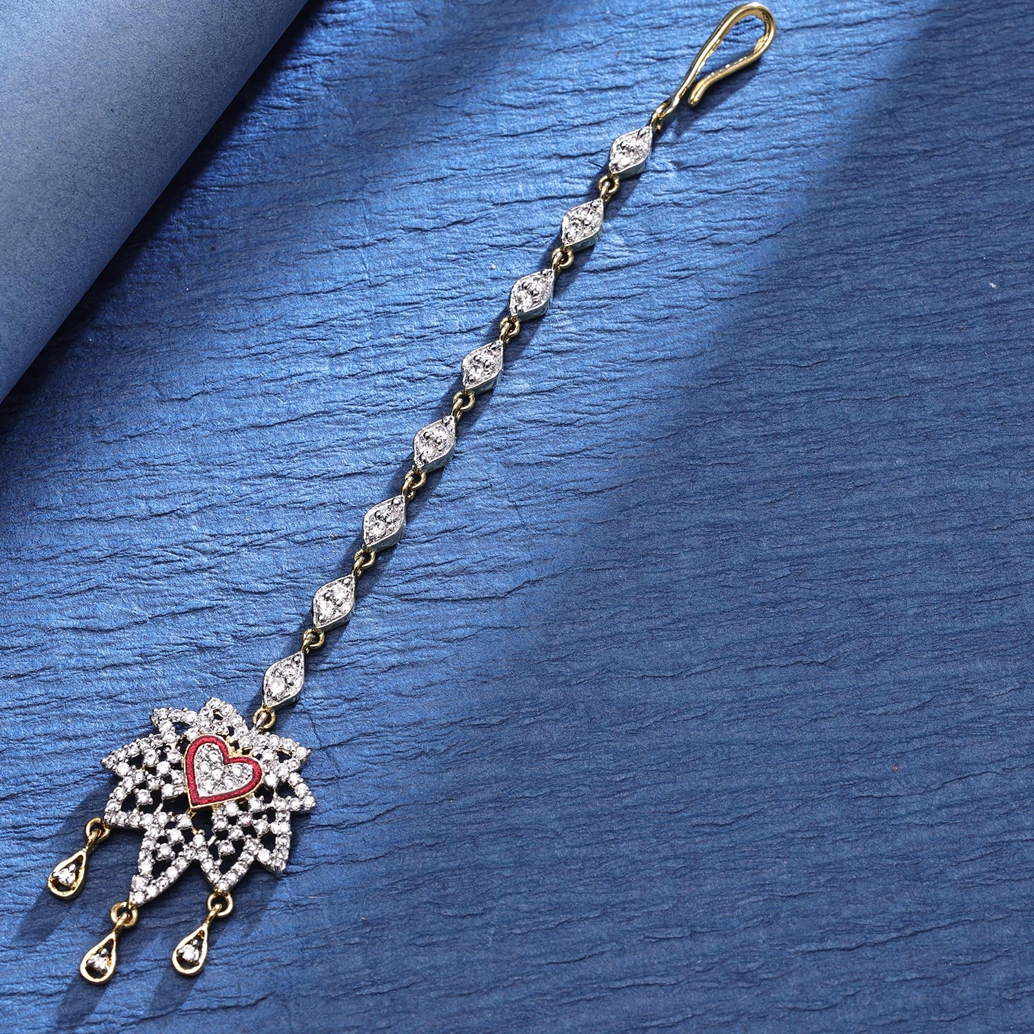 Sukkhi Sexy  Gold Plated CZ Golden Maangtikka for Women