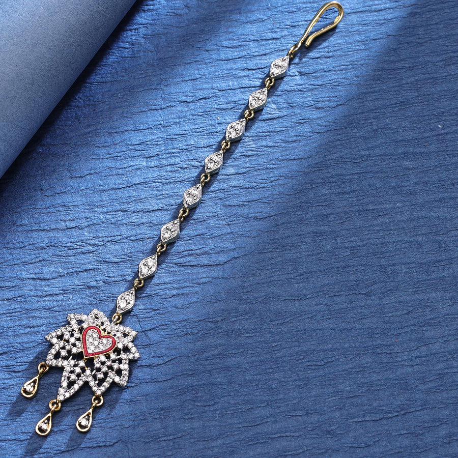 Sukkhi Sexy  Gold Plated CZ Golden Maangtikka for Women