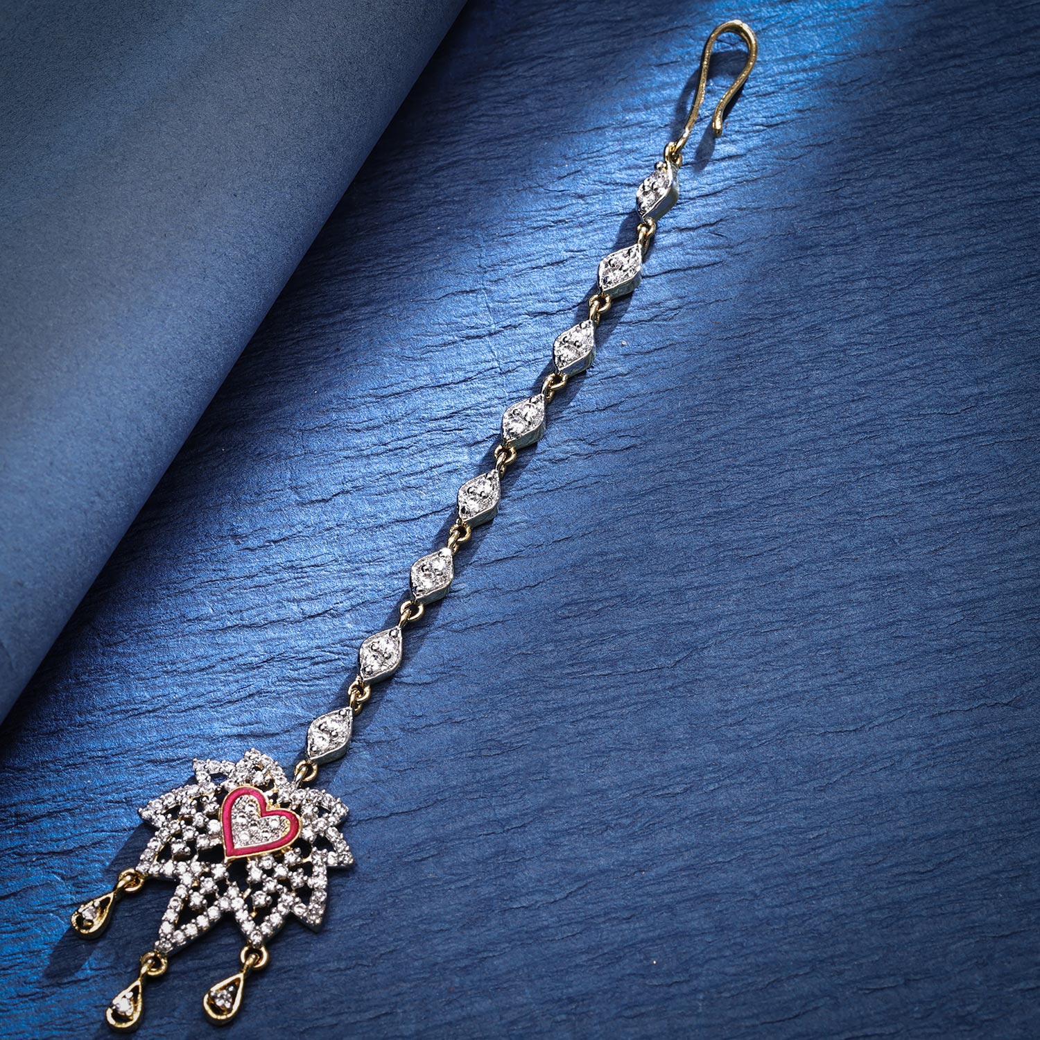 Sukkhi Studly Gold Plated CZ Golden Maangtikka for Women