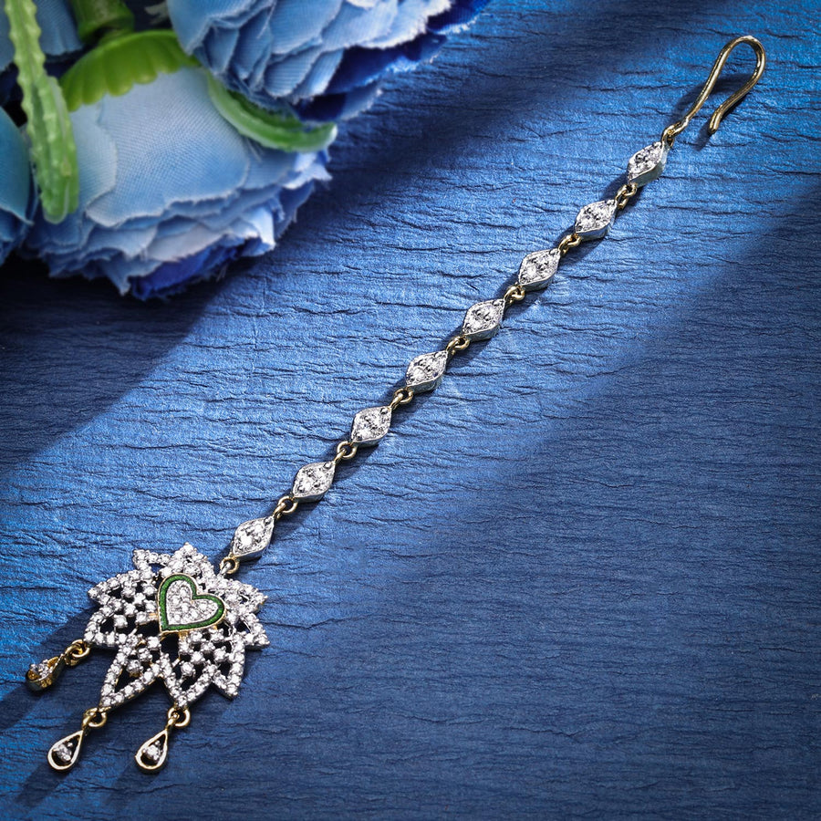 Sukkhi Eye-Catching  Gold Plated CZ Golden Maangtikka for Women