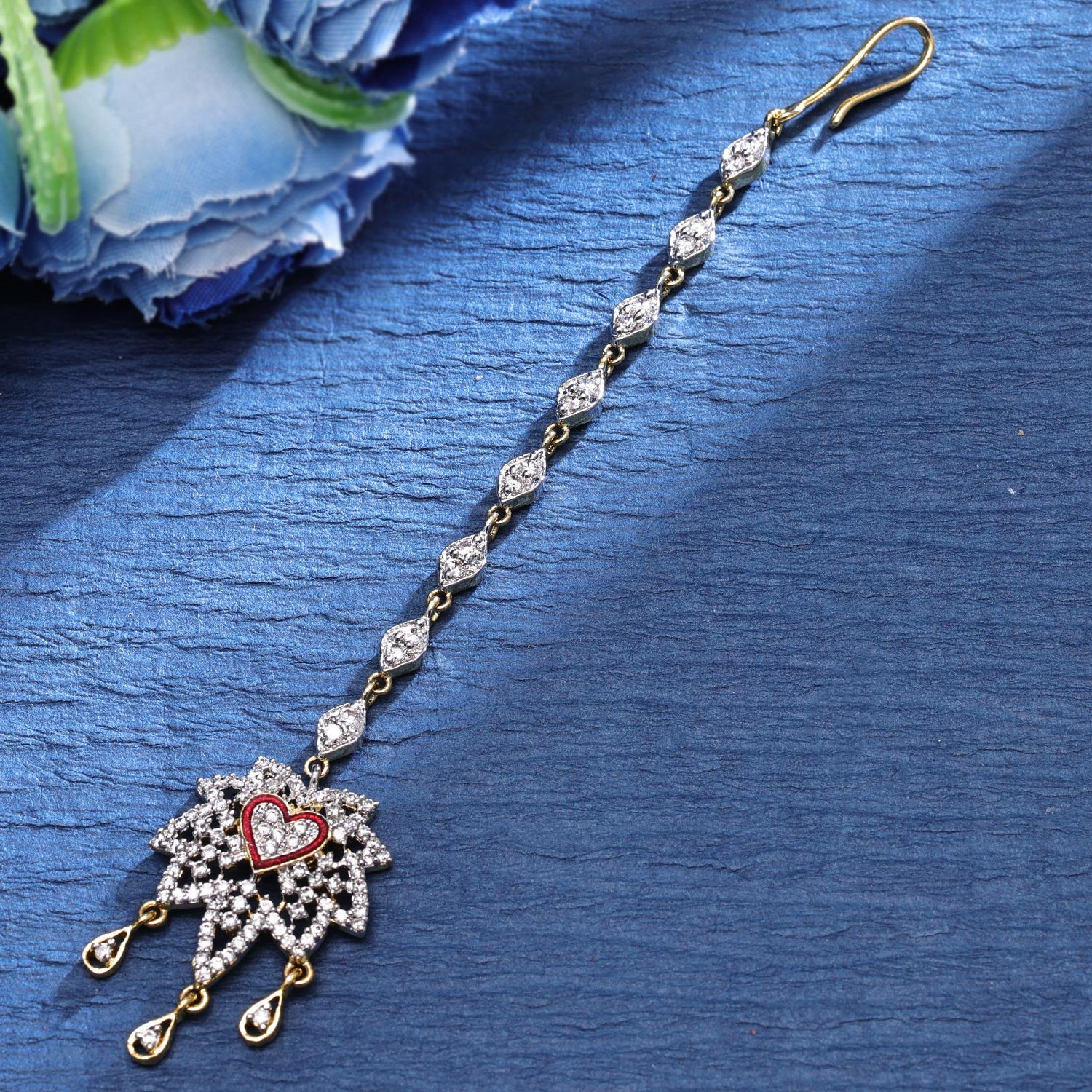 Sukkhi Flashy  Gold Plated CZ Golden Maangtikka for Women