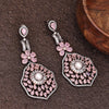 Sukkhi Elfin  Rhodium Plated CZ Pink Earring for Women