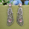 Sukkhi Luring  Rhodium Plated CZ Pink Earring for Women