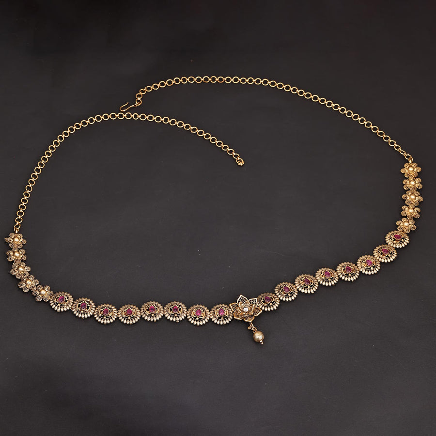 Sukkhi Flawless  Gold Plated Pearl Golden Kamarband for Women