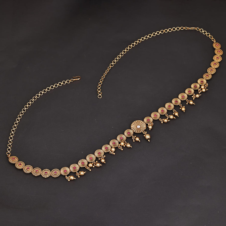 Sukkhi Radiant Gold Plated Pearl Golden Kamarband for Women