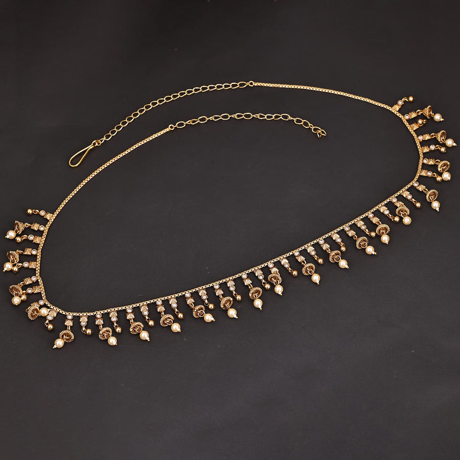 Sukkhi Presentable Gold Plated Pearl Golden Kamarband for Women