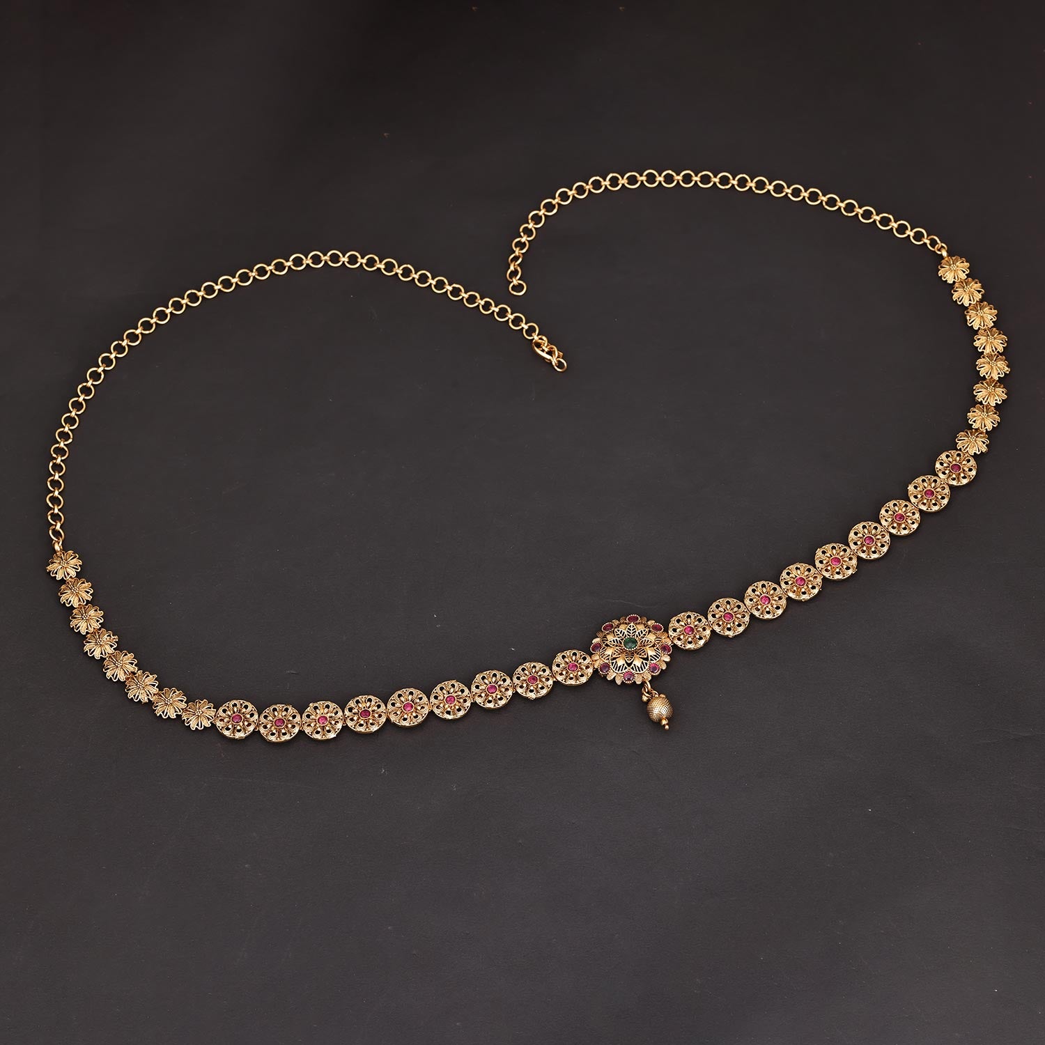 Sukkhi Chocolate-Box Gold Plated Pearl Golden Kamarband for Women