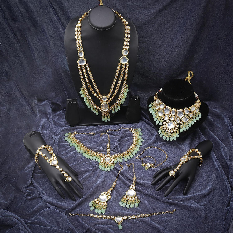 Sukkhi Luscious  Gold Plated Kundan & Pearl Maroon Dulhan Set for Women