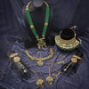 Sukkhi Galvanic  Gold Plated Kundan & Pearl Green Dulhan Set for Women