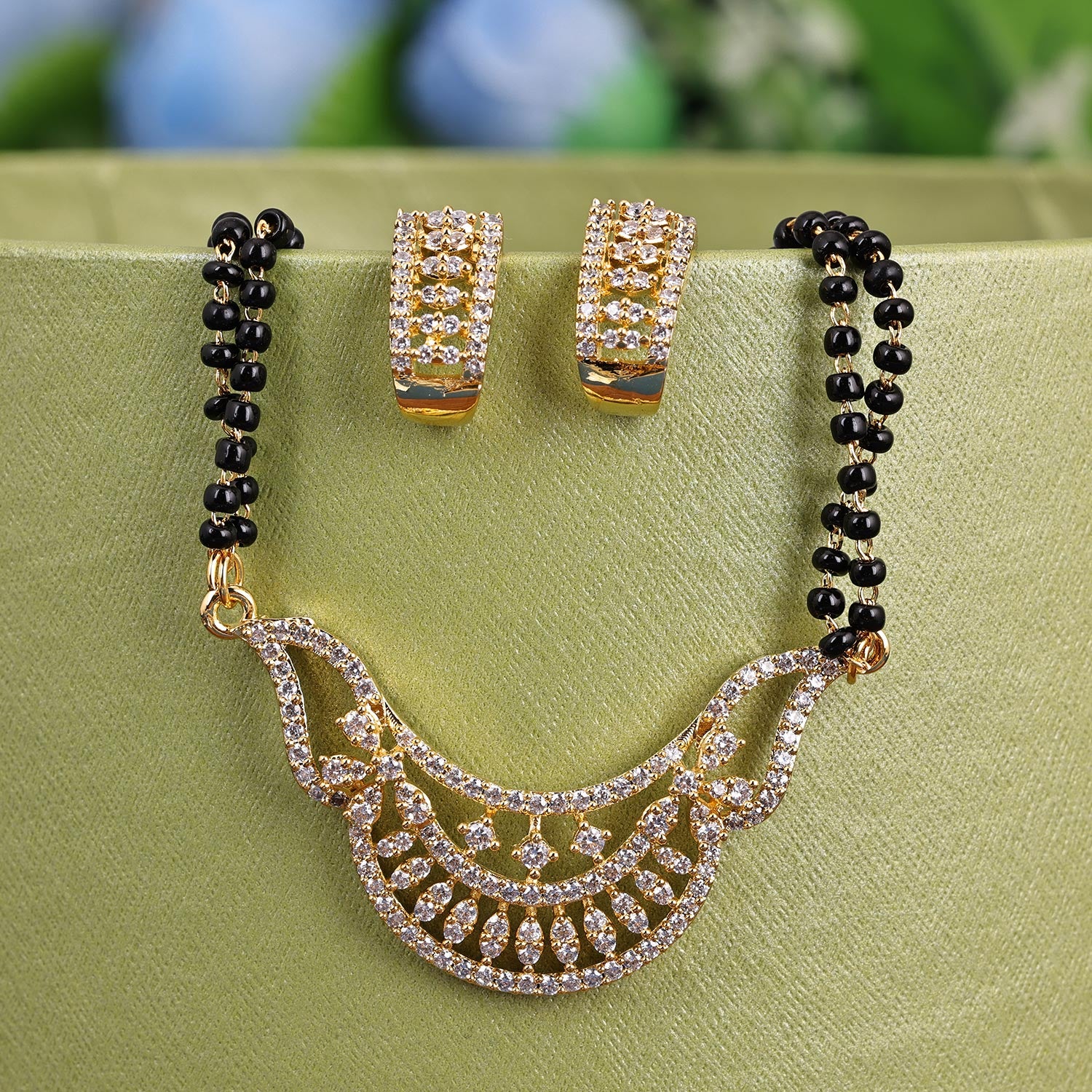 Sukkhi  (Also Glamourous)  Gold Plated CZ Golden Mangalsutra Set for Women