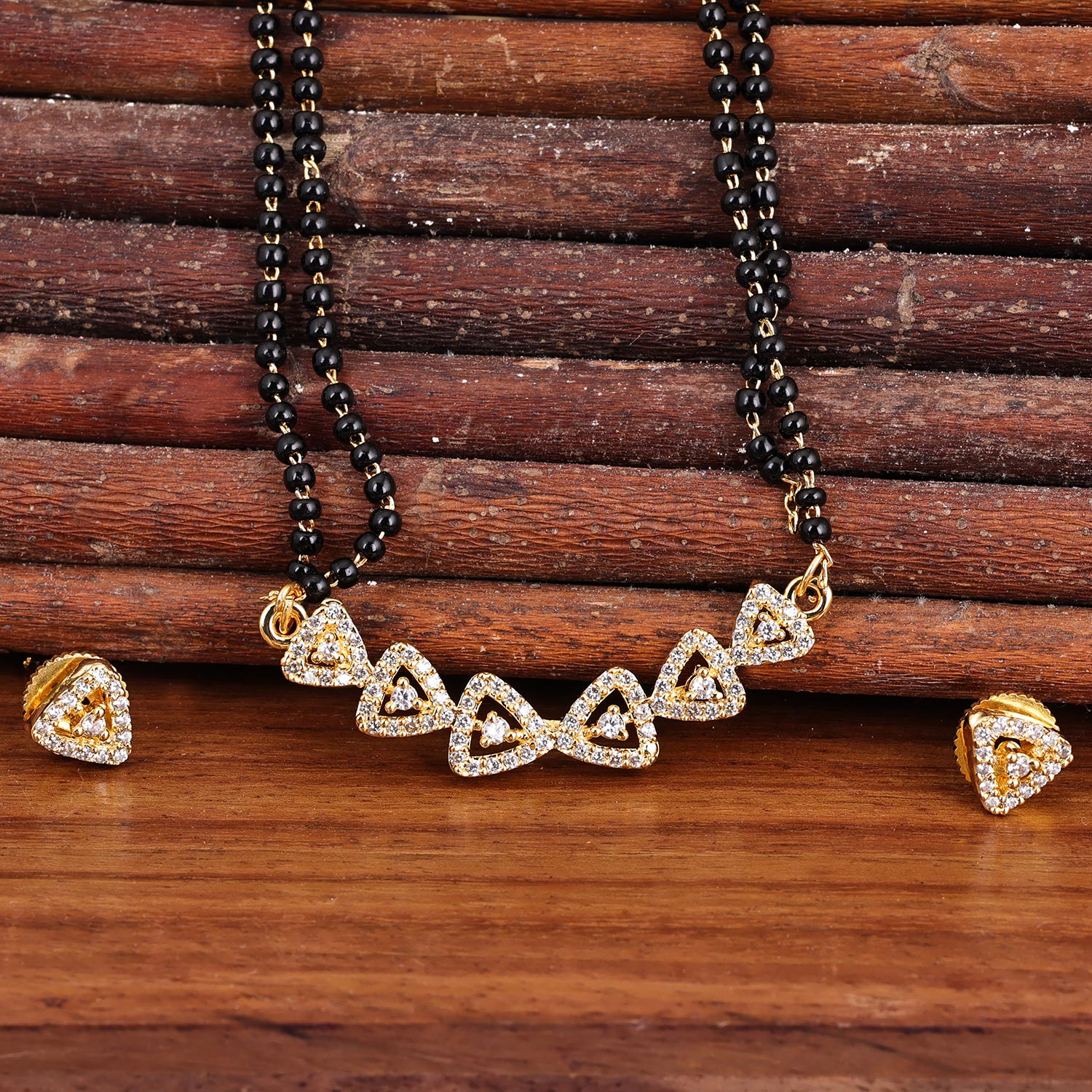 Sukkhi Cute  Gold Plated CZ Golden Mangalsutra Set for Women
