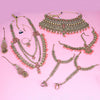 Sukkhi mesmerizing  Pink Kundan & Pearl Gold Plated Long Dulhan Set for Women