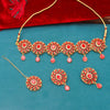 Sukkhi spellbinding Red Pearl Gold Plated Choker Necklace Set for Women