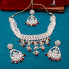 Sukkhi titillating Maroon Kundan & Pearl Gold Plated Choker Necklace Set for Women