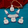 Sukkhi delightful  Navy Blue Kundan & Pearl Gold Plated Choker Necklace Set for Women