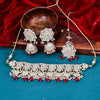 Sukkhi comely  Ruby Kundan & Pearl Gold Plated Choker Necklace Set for Women