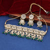 Sukkhi exquisite  Green Kundan & Pearl Gold Plated Choker Necklace Set for Women
