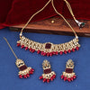 Sukkhi splendid  Pink Mirror & Pearl Gold Plated Choker Necklace Set for Women