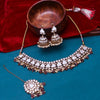 Sukkhi desirable  Grey Mirror & Pearl Gold Plated Choker Necklace Set for Women