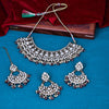 Sukkhi flamboyant  Grey Mirror & Pearl Gold Plated Choker Necklace Set for Women