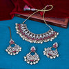 Sukkhi flashy  Pink Mirror & Pearl Gold Plated Choker Necklace Set for Women
