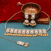 Sukkhi snazzy  Peach Mirror & Pearl Gold Plated Choker Necklace Set for Women