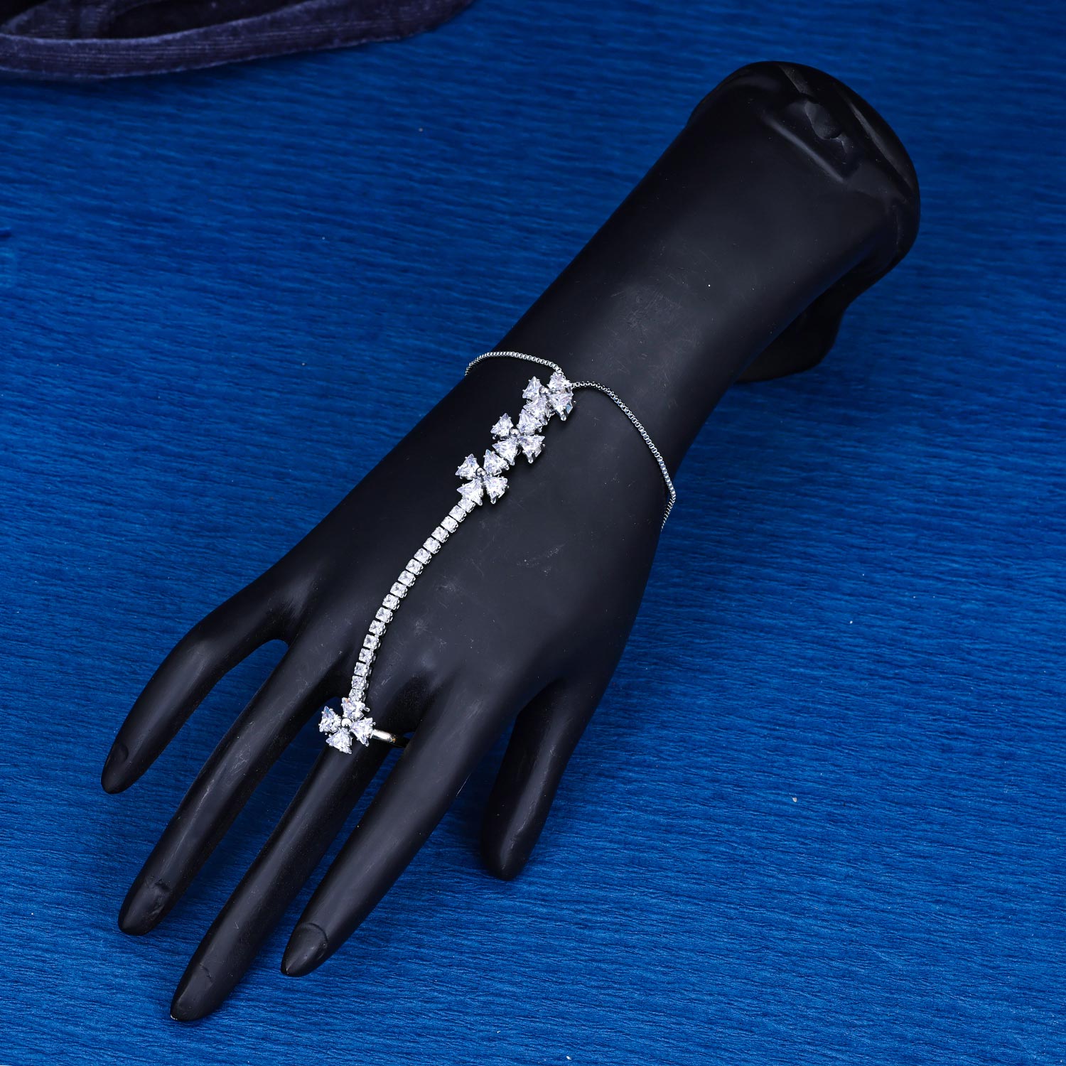 Sukkhi goodly  Silver CZ Rhodium Plated Haath Panja for Women