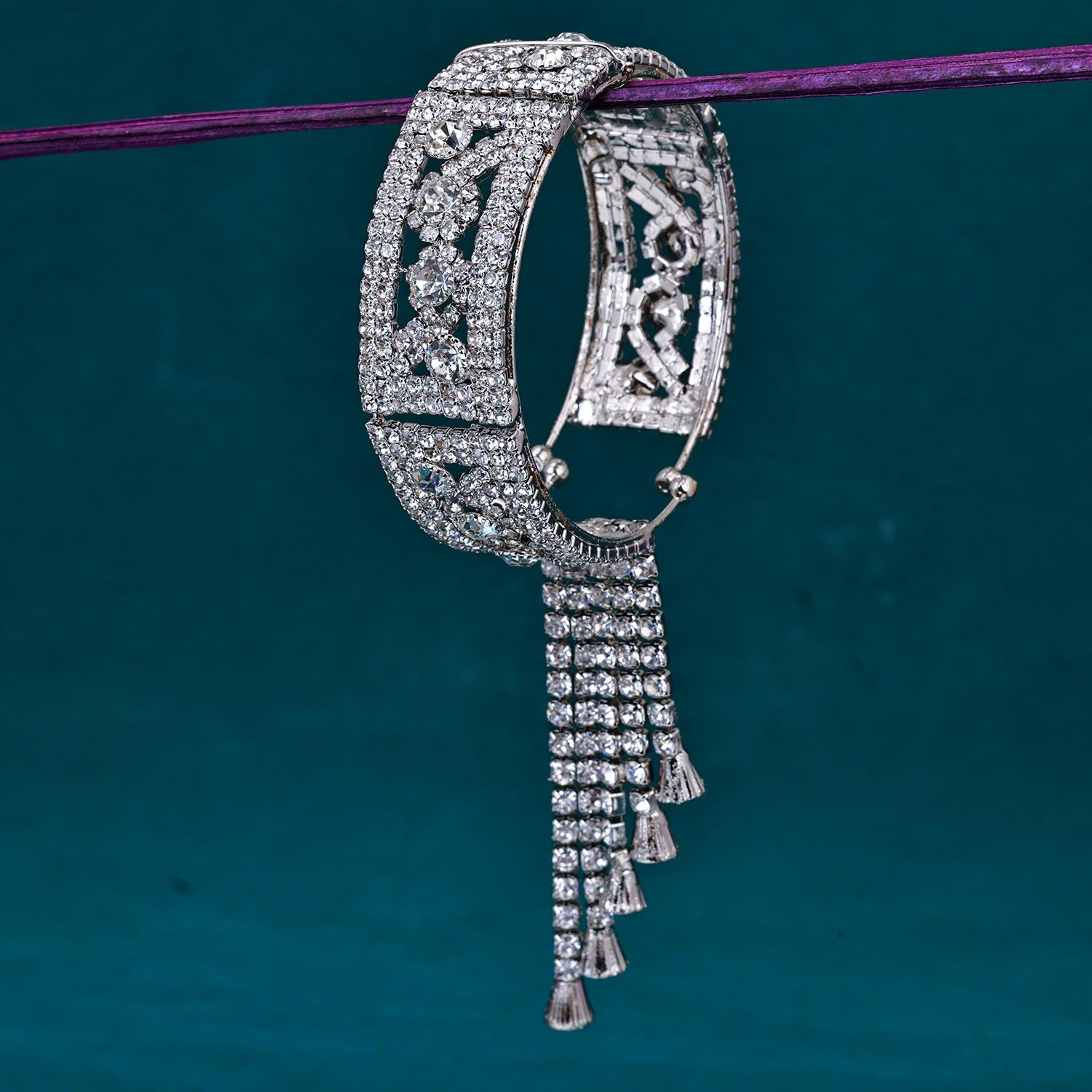 Sukkhi lovely  Silver AD Rhodium Plated Kada for Women