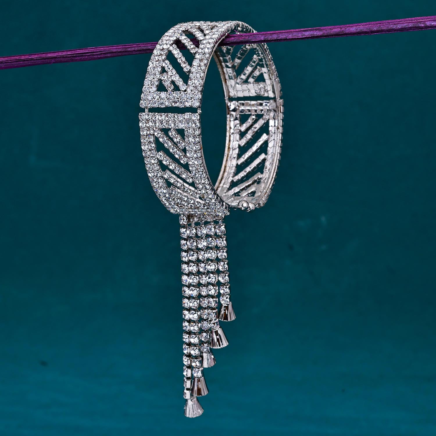 Sukkhi pretty  Silver AD Rhodium Plated Kada for Women