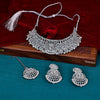 Sukkhi stunning  Silver AD Rhodium Plated Choker Necklace Set for Women