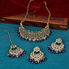 Sukkhi hot  Navy Blue Kundan & Pearl Gold Plated Choker Necklace Set for Women