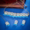 Sukkhi Modern Gold Plated Kundan & Pearl Blue Necklace Set for Women
