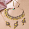 Sukkhi Classy Gold Plated Reverse AD & Pearl Yellow Necklace Set for Women