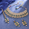 Sukkhi Spectacular Gold Plated Reverse AD & Pearl Golden Necklace Set for Women