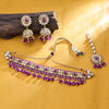 Sukkhi Glittery Gold Plated Kundan & Pearl Purple Necklace Set for Women