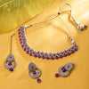 Sukkhi Amazing Gold Plated Reverse AD & Pearl Purple Necklace Set for Women
