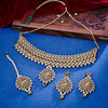 Sukkhi Trendy Gold Plated Reverse AD & Pearl Golden Necklace Set for Women